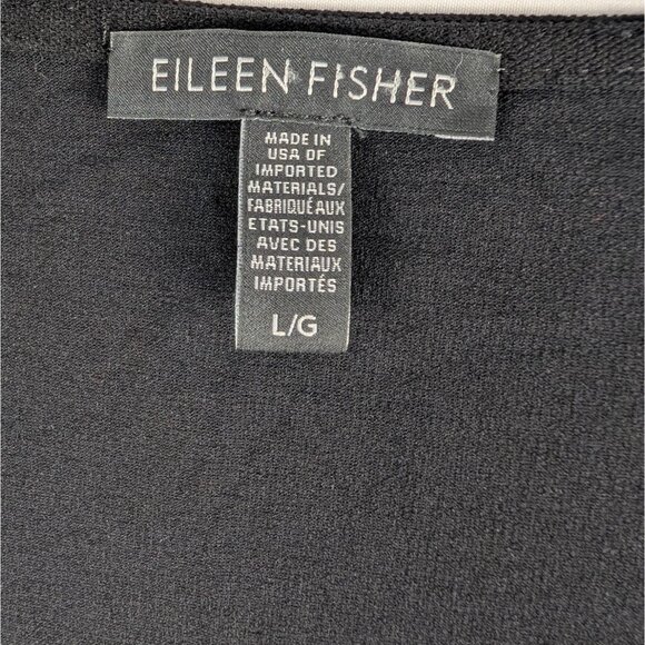 Eileen Fisher Top Womens Large Black Asymmetrical Tunic NWOT - Picture 4 of 7